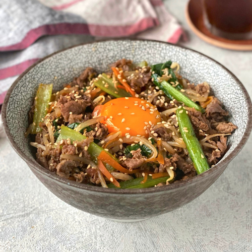 ワンパンお手軽ビビンバ丼