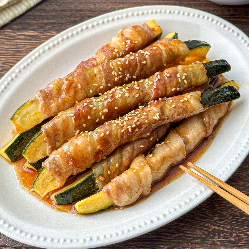 ズッキーニの甘酢肉巻き